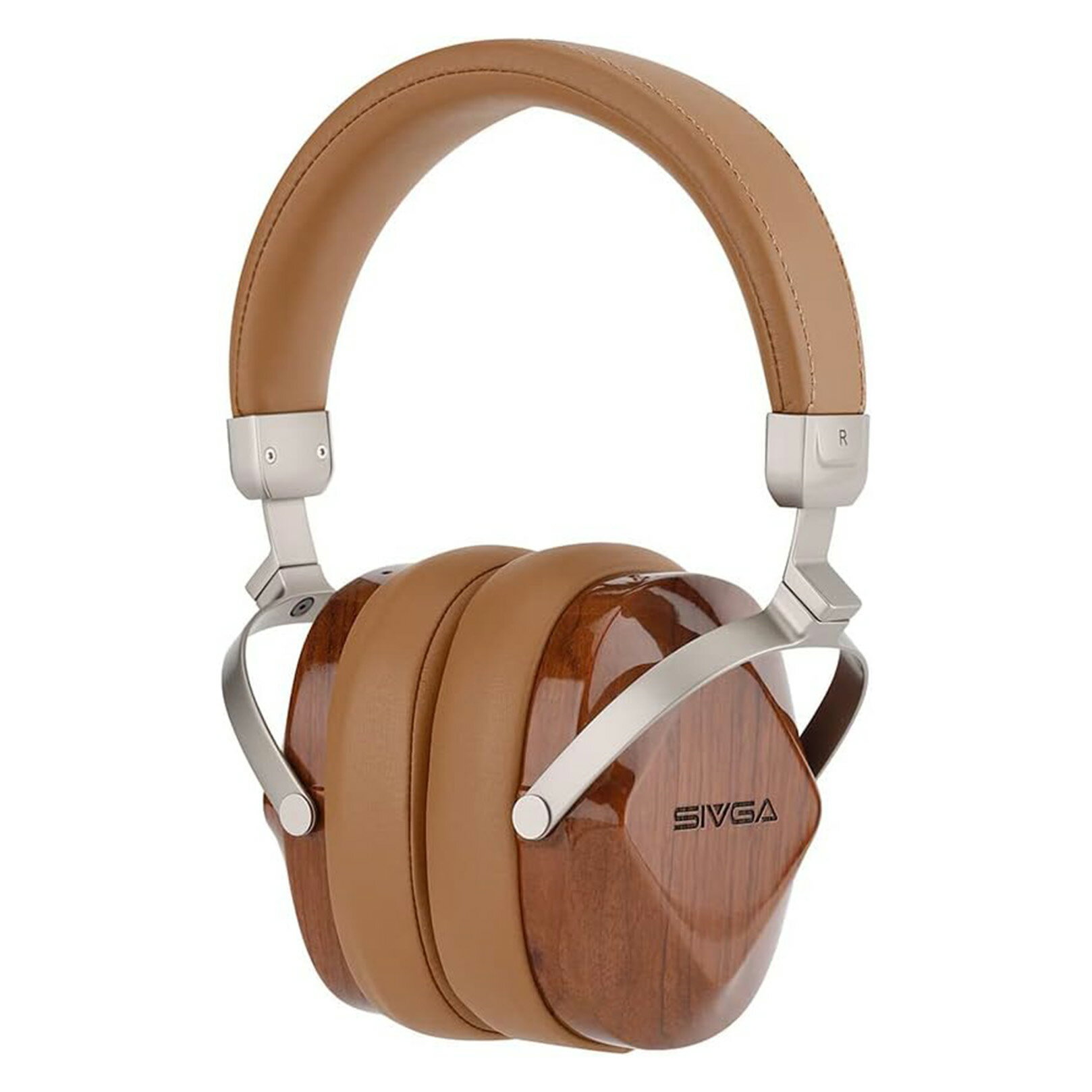SIVGA Oriole 木製イヤーカップ ダイナミック型 密閉型 有線 ヘッドホン (ブラウン)