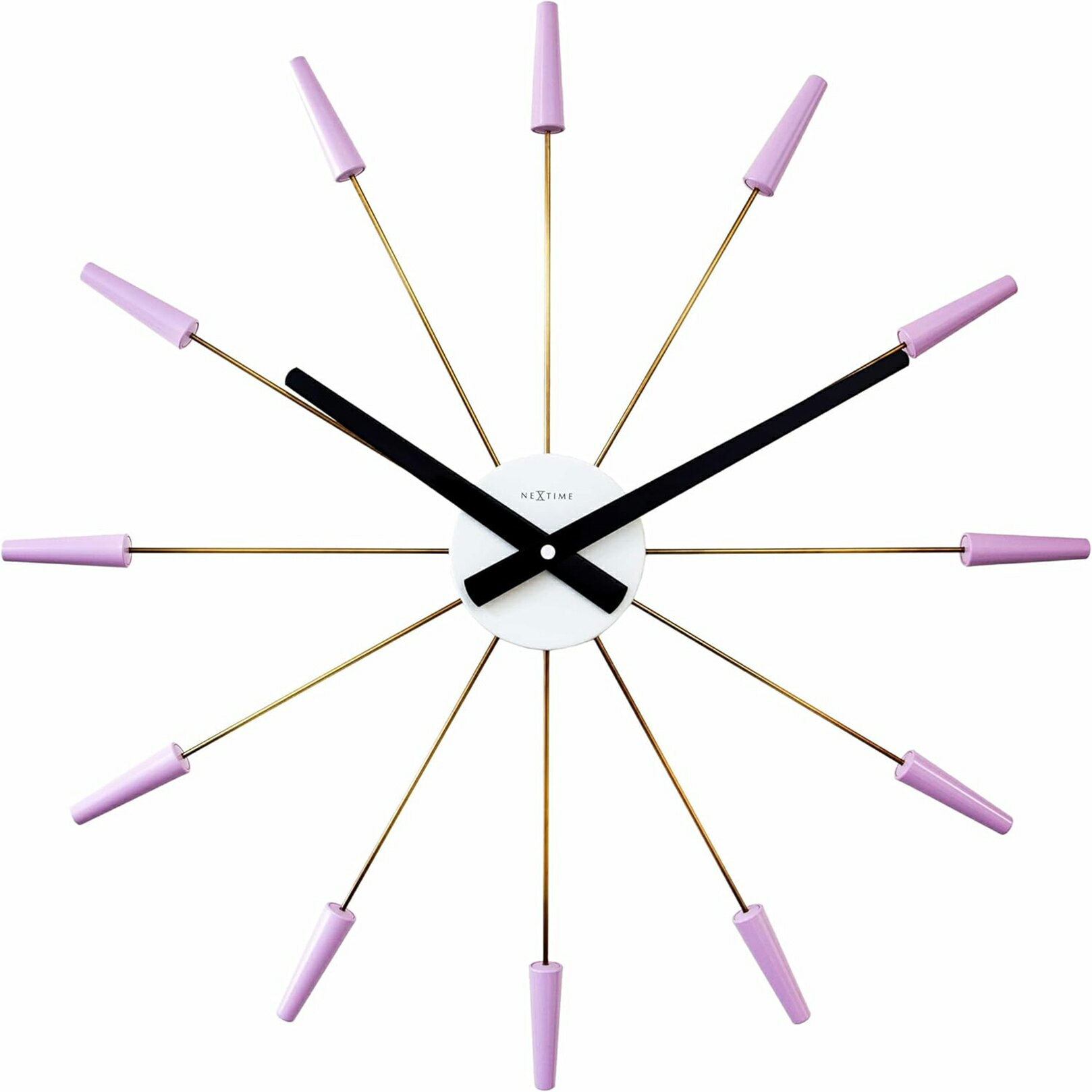 [Blemished] NEXTIME Wall Clock, Stylish Silent Lavender Purple Simple Design PLUG INN 2610LA