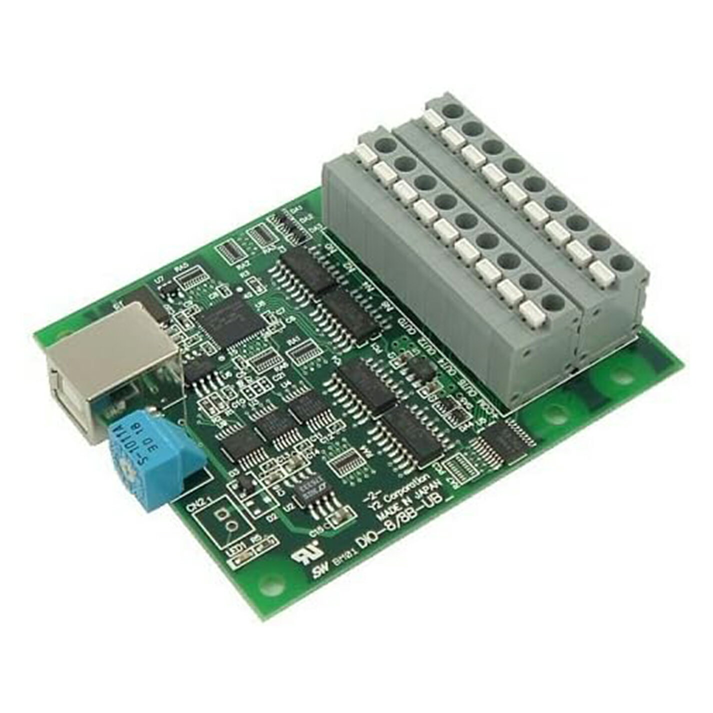 ワイツー USB 2.0対応 絶縁型デジタル入出力ボード 端子台タイプ DIO-8/8B-UBT