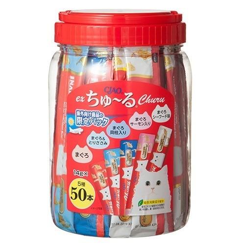 乐天商城 - 【訳あり】【キャットフード】チャオ exちゅ〜る まぐろバラエティ タイ産 ( 14g*50本入 )/ ちゅ〜る ( ちゅーる )4901133632761