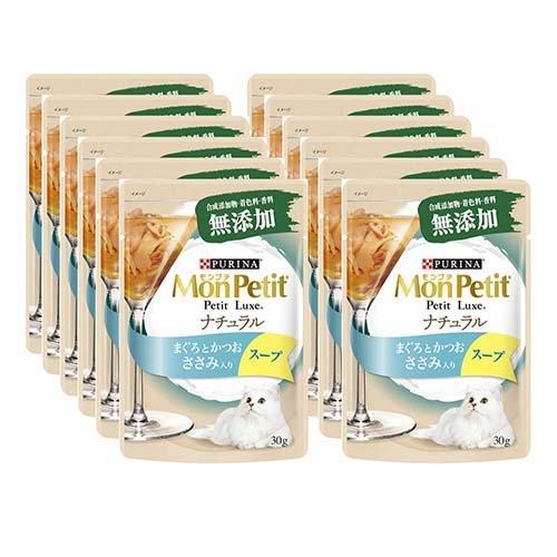 【訳あり】モンプチ プチリュクス ナチュラル スープ まぐろとかつお ささみ入り 30g*12袋 4902201213936