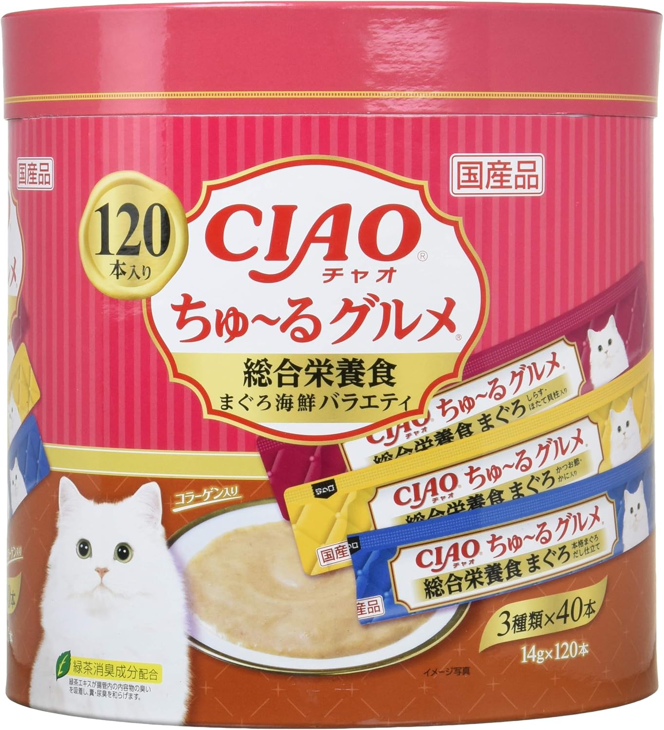 CIAO Churu Gourmet Tuna Seafood Variety 120 Sticks (Box Damaged)