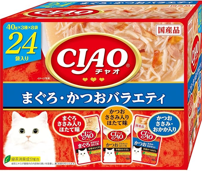 【わけあり】チャオ (CIAO) パウチ まぐろ・かつおバラエティ 40g×24袋 4901133319440