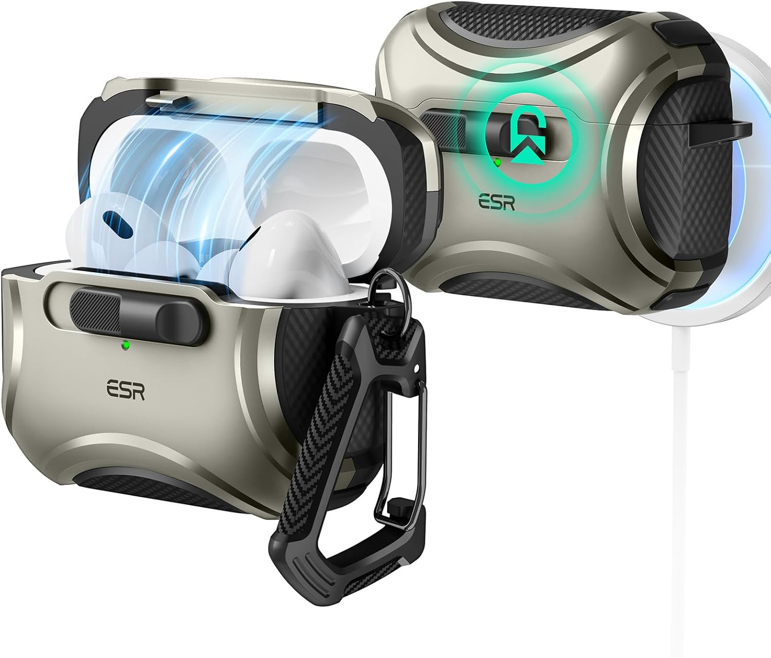 ���������ESR AirPods Pro2 ������ MagSafe�б� �ޥ��ͥåȳ����å������Ϥ���ɻߡ�Cyber���꡼�� �����˥���