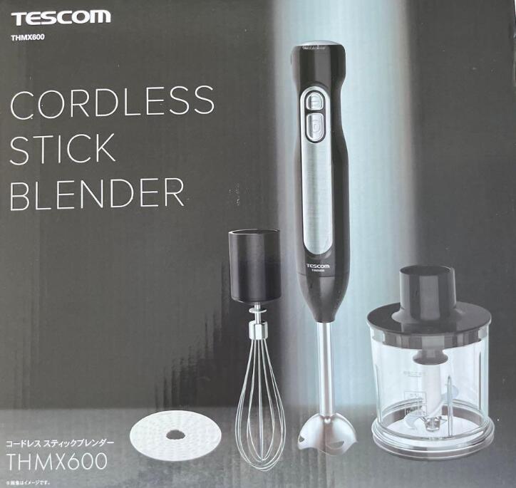 テスコム スティックブレンダー コードレス ハンドブレンダー つぶす まぜる きざむ おろす 泡立てる ブラック THMX600 K4975302860019
