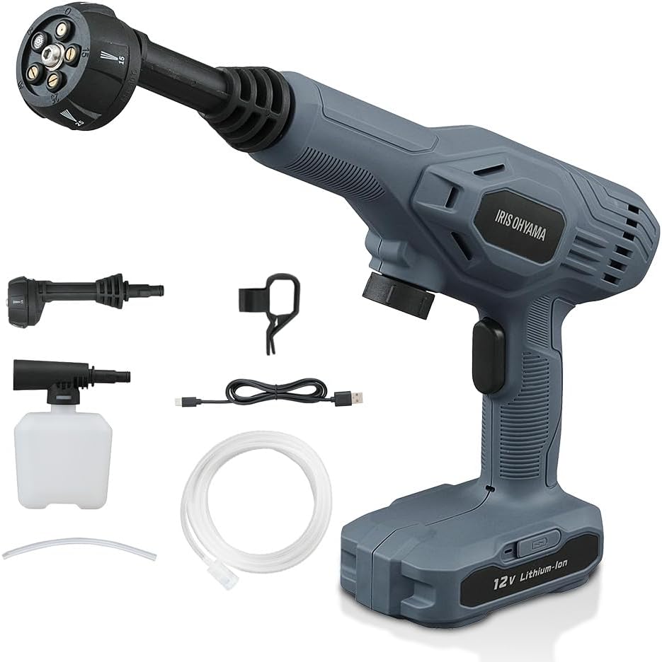 アイリスオーヤマ 充電式ハンディーウォッシャー 水道より高圧で洗浄(非高圧洗浄機) コードレス【超軽量0.9kg】水道不要【浴室排水溝のお掃除にも使える】ペットボトル給水可 節水 A-JHW-101 X001AF6QGV