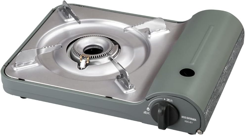 アイリスオーヤマ カセットコンロ アルミニウム オリーブグリーン アウトドア キャンプ 防災対策 卓上コンロ 鍋 すき焼き 焼肉 ホームパーティー IGC-E1...
