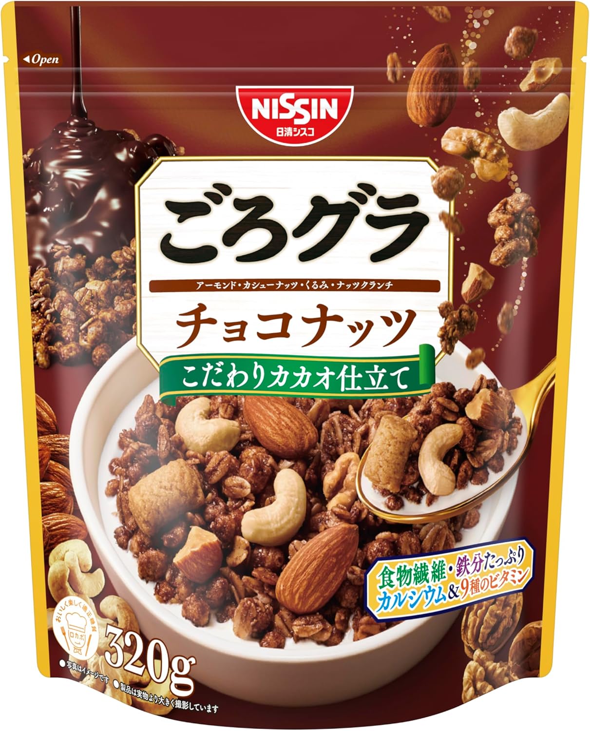 【訳あり】日清シスコ ごろグラ チョコナッツ 320g×6袋 賞味期限.2025.12