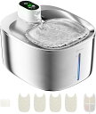 APD APETDOLA 猫 自動給水器 水飲み器 コードレス 充電式 4L 活性炭フィルター付 アダプター付 スマート 静音 大容量 ワイヤレスポンプ 2way給電式 ステンレス製 センサー 動作検知 三つ給水モード 6重濾過 みずのみ器 お手入れ簡単 猫 犬 ペット用 (ホワイト)
