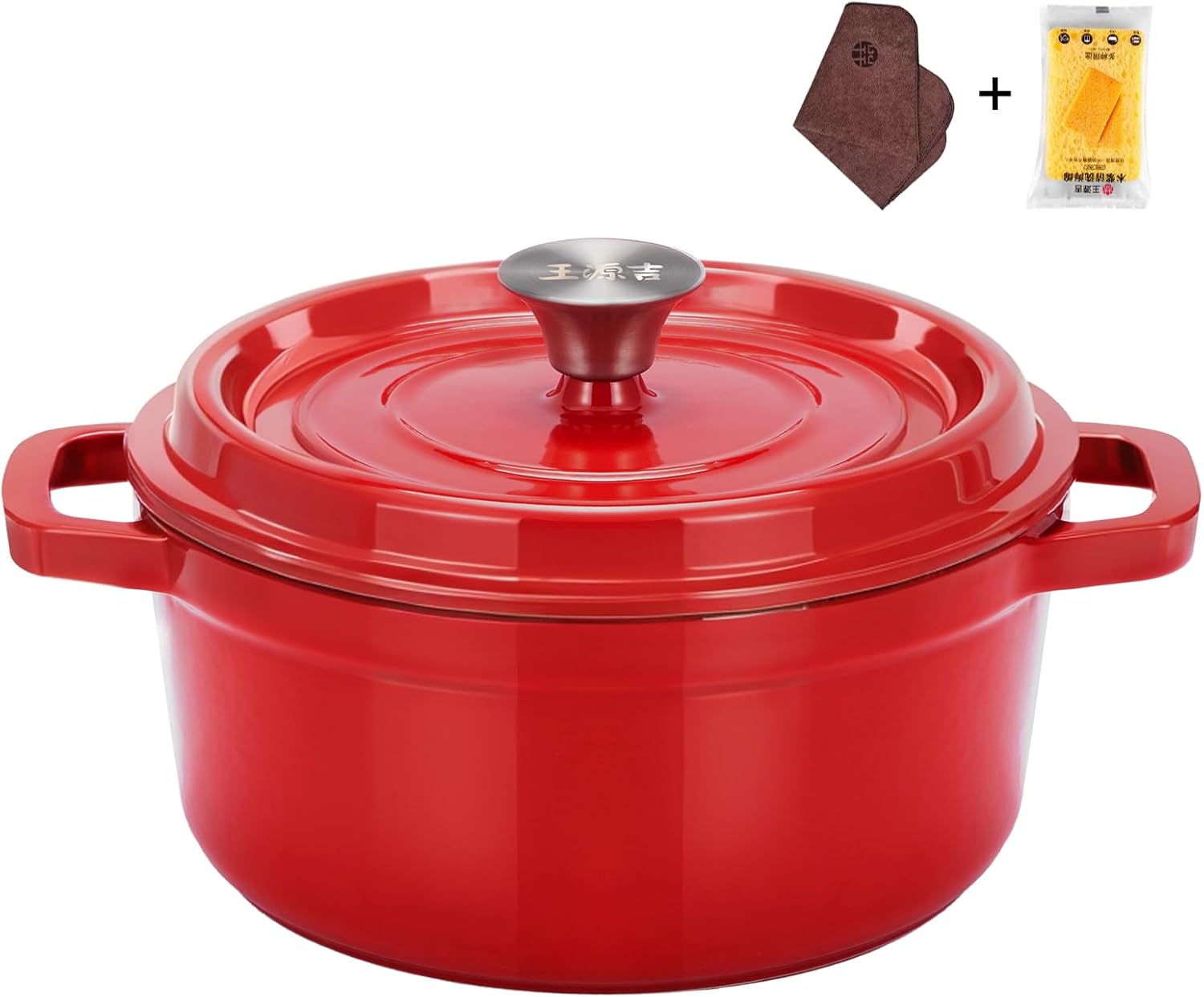 【訳あり】WANGYUANJI 鋳物ホーロー鍋 無水鍋24cm 両手 ギフトに 大容量と耐久性 重い鋳鉄琺瑯鍋 蓋付きキャセロール ガス IH可 オーブン可 茹...