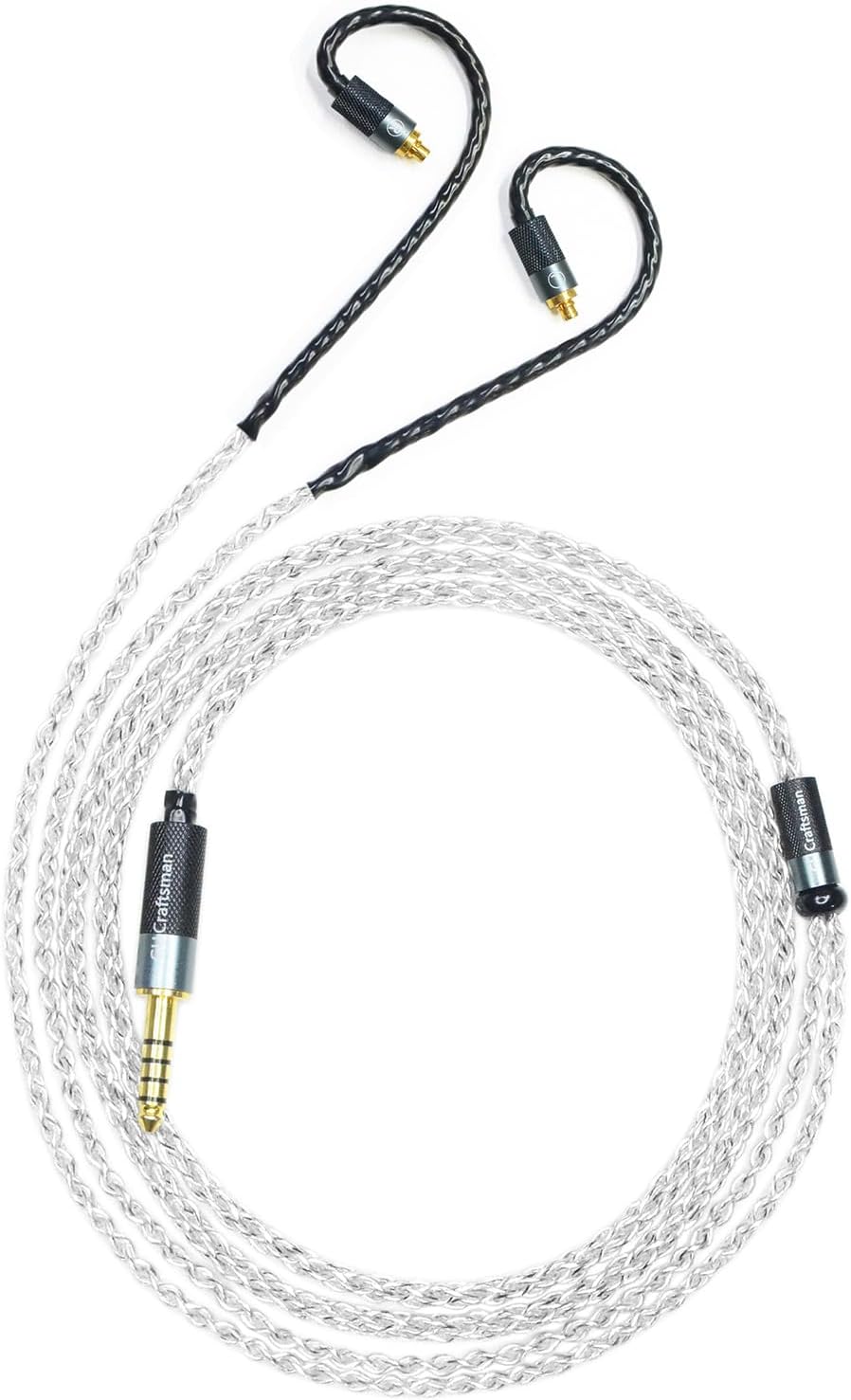GUCraftsman 5N OFC 銀メッキ + グラフェン混合編組ゼンハイザー IE900 IE600 IE300 IE200 MMCX ヘッドフォン交換ケーブル (3.5mm)
