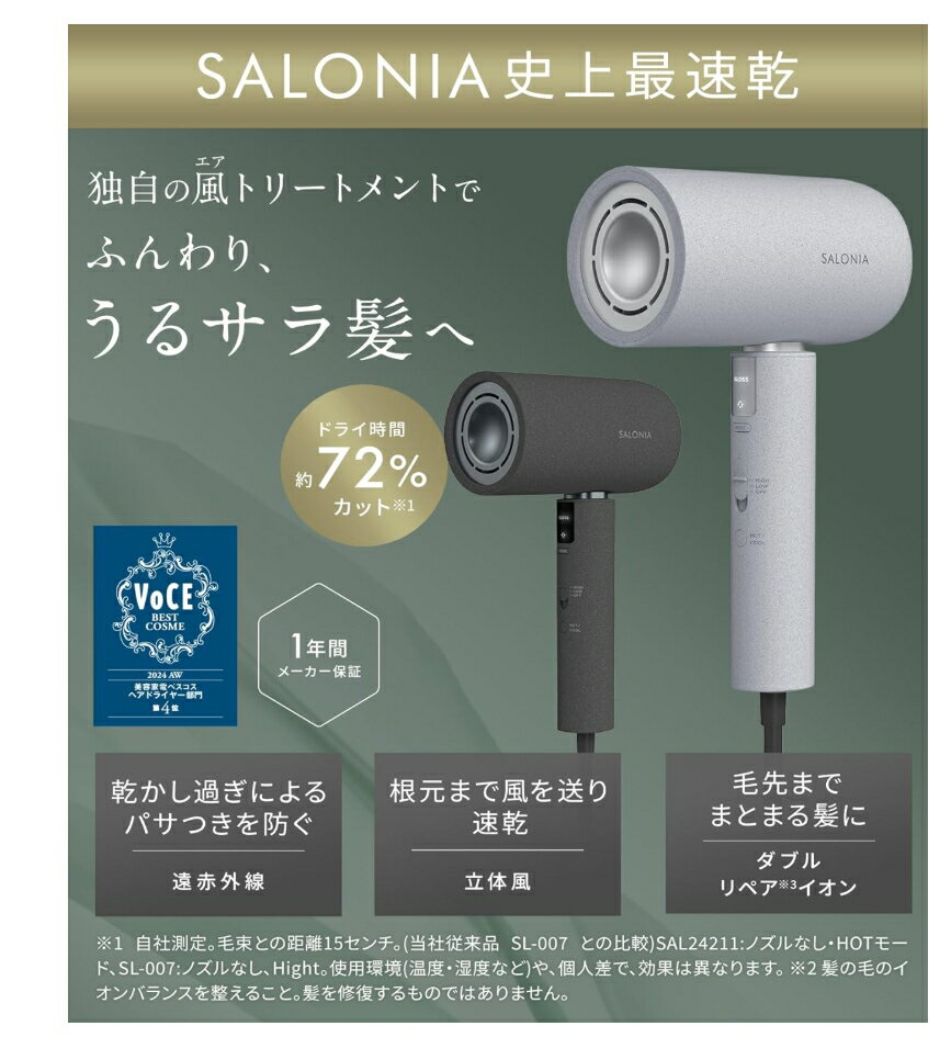 SALONIA �����˥� �����ȥ꡼�ȥ��� �ɥ饤�䡼 ������ ®�� ���� �إ��ɥ饤�䡼 ���ȡ��󥰥졼