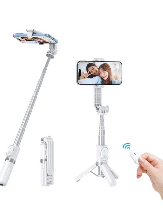 Rakuten - 【中古品】自撮り棒 三脚 ワイヤレスリモコン付属 コンパクト 軽量 ホワイト 6973383077911