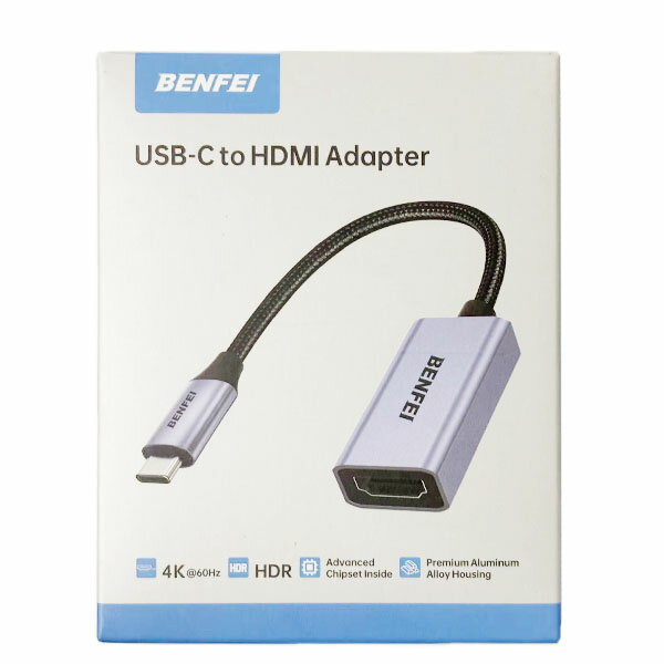 BENFEI USB C - HDMI 変換アダプタ 4K USB Type-C HDMI アダプタ [Thunderbolt 3 / 4] 互換タイプC 変換 [4K@60Hz 映像出力] iPhone 15 Pro/Max, MacBook Pro/Air 2023, iPad, iMac, S23, XPS 17 などに対応