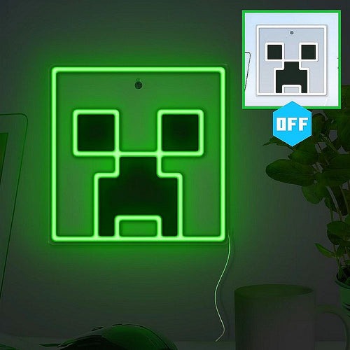 【公式ライセンスグッズ】マインクラフト　ウォールネオンライト（クリーパー）