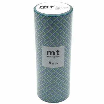 mt マスキングテープ 8P 網・グリーン 幅15mm×7m 同色8巻パック MT08D481