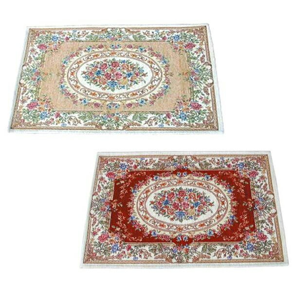 同梱・代引不可ゴブラン織　シェニールマット　玄関マット　約60×90cm　レッド・YAN13860RE