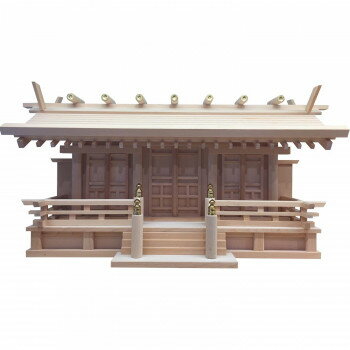 同梱不可神棚の里 木曽桧 神棚 低床通し屋根三社月読 唐戸