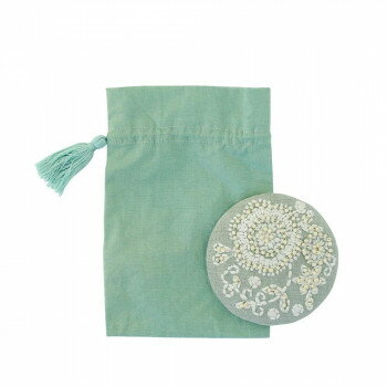 刺繍ラウンドミラー テンダーフラワー ミントGR 16821803032 刺繍ラウンドミラー テンダーフラワー ミントGR 16821803032