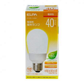 ELPA 電球形蛍光灯A形 40W形 電球色 EFA10EL/7-A042