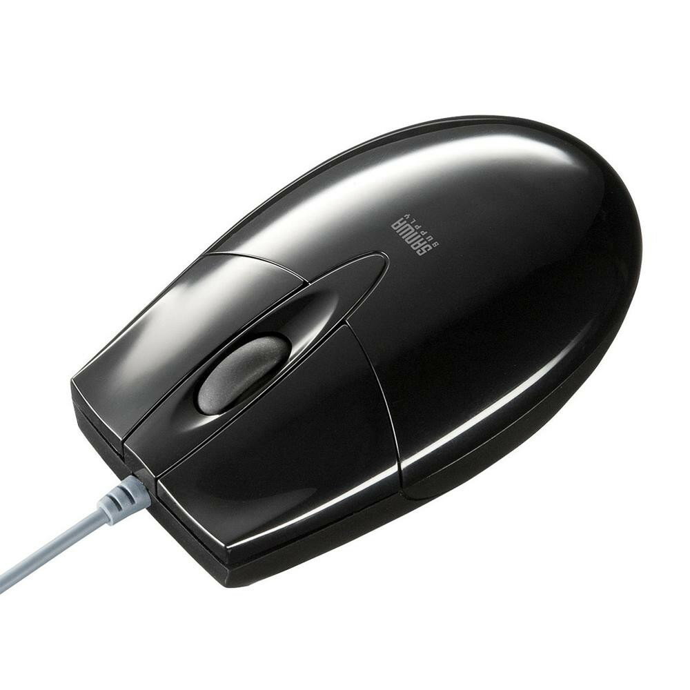 サンワサプライ　有線ブルーLEDマウス(USB-PS/2変換アダプタ付き)　ブラック　MA-BL3UPBKN