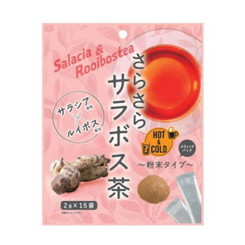 ※北海道、沖縄、離島に関しては別途送料がかかる場合があります。世界中で飲まれているすっきりした味わいのルイボス茶にサラシアをブレンドしました。粉末タイプで、煮出しも必要なく水やお湯に溶かして、すぐにお召し上がり頂けます。【お召し上がり方】1袋を150〜200ml程度の水またはお湯によく溶かしてお召し上がりください。※栄養成分の表示値は、目安です。内容量30g(2g×15袋)サイズ高さ200×幅160×奥行30mm個装サイズ：32×16×22cm重量55g個装重量：750g仕様カフェイン:0.00mg賞味期限:2年賞味期間：製造日より720日セット内容2g×15袋×10個入生産国日本栄養成分【1袋(2g)当たり】エネルギー:5.82kcal、たんぱく質:0.00g、脂質:0.00g、炭水化物:1.94g、 -糖質:0.97g、 -食物繊維:0.97g、食塩相当量:0.01g原材料名称：ブレンド茶難消化性デキストリン(アメリカ製造)、ルイボス茶エキスパウダー(ルイボス茶)、サラシアエキスパウダー/環状オリゴ糖保存方法直射日光を避け、常温で保存してください。製造（販売）者情報株式会社新日配薬品山口県下関市新垢田北町2-16fk094igrjs世界中で飲まれているすっきりした味わいのルイボス茶にサラシアをブレンドしました。粉末タイプで、煮出しも必要なく水やお湯に溶かして、すぐにお召し上がり頂けます。●こちらの商品は、北海道・沖縄・離島への配送は、別途送料がかかる場合がございますので、予めご了承くださいませ。