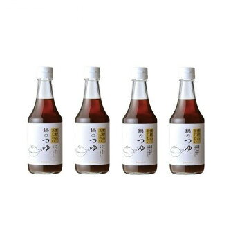 ※北海道、沖縄、離島に関しては別途送料がかかる場合があります。香り豊かな淡口しょうゆを主原料に、本みりん、かつお節、昆布、しいたけで素材の風味と甘みを引き出します。鍋物のほか、さまざまな料理にご使用いただけます。内容量300ml(1本あたり)サイズ縦 64 ×横 64×高さ 200 mm(1本あたり)個装サイズ：20×20×25cm重量560g(1本あたり)個装重量：1500g仕様調味料(アミノ酸等)、甘味料、着色料不使用賞味期間：製造日より360日セット内容鍋つゆ×4生産国日本原材料しょうゆ(小麦・大豆を含む、国内製造)、本みりん、醸造調味料、魚醤、しいたけエキス、かつお節エキス、昆布エキス、米酢、酵母エキス、昆布、かつお削り節アレルギー表示小麦、大豆（原材料の一部に含んでいます）保存方法常温製造（販売）者情報ケンシヨー食品(株)〒781-8132　高知市一宮東町1-30-5fk094igrjs香り豊かな淡口しょうゆを主原料に、本みりん、かつお節、昆布、しいたけで素材の風味と甘みを引き出します。鍋物のほか、さまざまな料理にご使用いただけます。●こちらの商品は、北海道・沖縄・離島への配送は、別途送料がかかる場合がございますので、予めご了承くださいませ。