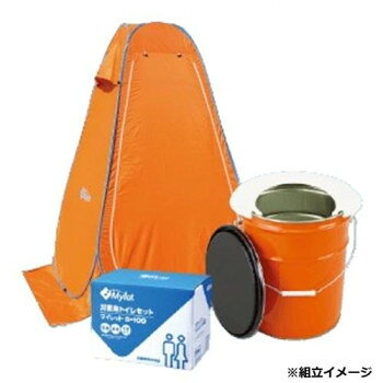 同梱・代引不可まいにち 災害用トイレテントセット RM-100X100回分) 501232