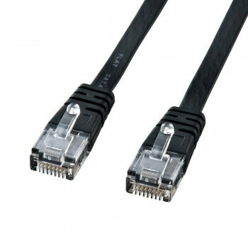 サンワサプライ カテゴリ6フラットケーブル1m ブラック KB-FL6-01BKN