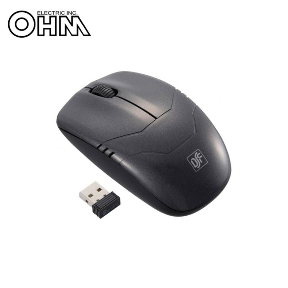 OHM 3ボタン ワイヤレス Blue LED 静音マウス ブラック PC-SMWBMS33 K