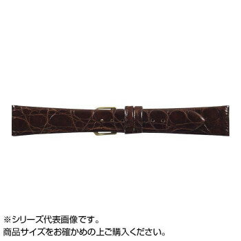 MIMOSA(ミモザ) 時計バンド 腹ワニD 19mm ダークブラウン (美錠:金) WD-B19