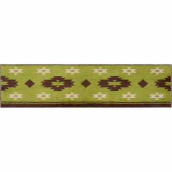 Kitchen Mats - カキウチ ズレSTRONG キッチンマット180cm キリム グリーン 45×180cm