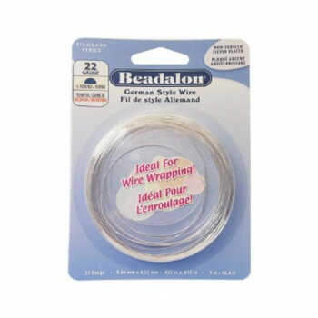Beadalon(ビーダロン) ハーフラウンドワイヤー ノンターニッシュシルバー 0.64mm×5m 22