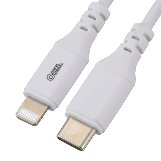 OHM ライトニングケーブルケーブル Type-C 1.8m SIP-L18CH-W OHM ライトニングケーブルケーブル Type-C 1.8m SIP-L18CH-W