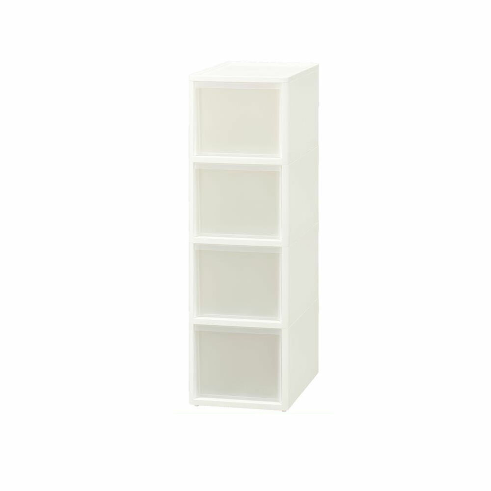 同梱・代引不可LiSE　リセ　ミドルストッカー　(すきま収納ラック)　ホワイト　M4段(M引出し×4)