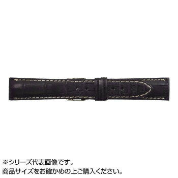 MIMOSA(ミモザ) 時計バンド クロコマット 19mm ブラック/ホワイトステッチ (美錠:銀) WRM-AW19 MIMOSA(ミモザ) 時計バンド クロコマット 19mm ブラック/ホワイトステッチ (美錠:銀) WRM-AW19