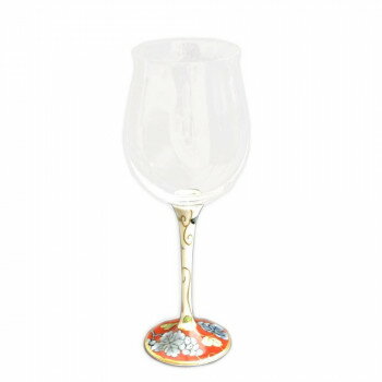 有田焼 福泉窯 有田浪漫 ハイレッグワイングラス 小 染錦葡萄 レッド