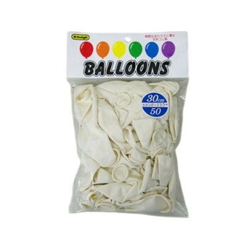 同梱・代引不可Hi-Delight　BALLOONS　ゴム風船　スタンダード 30cm　単色 50入 ホワイト 11305/08