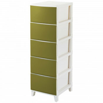 同梱・代引不可ルームス　シェード　5段チェスト　(組立式)　RSD-S345　SKA・サンドカーキ