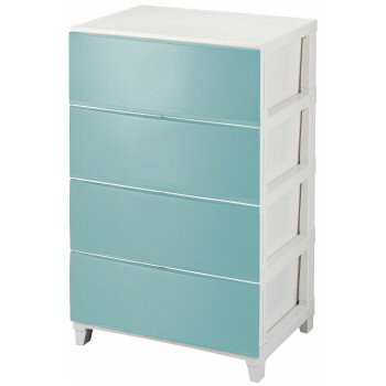 同梱・代引不可ルームス　シェード　ワイド　4段チェスト　(組立式)　RSD-S544　SBL・サンドブルー