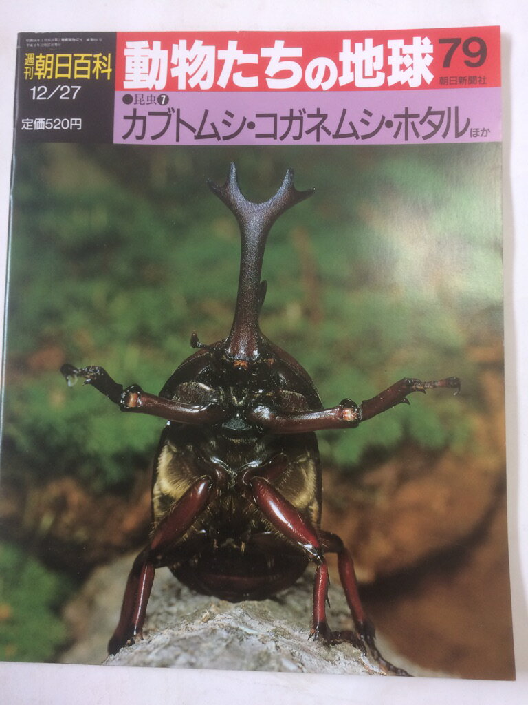 【午前9時までのご注文で即日弊社より発送！日曜は店休日】【中古】週刊朝日百科 動物たちの地球（79） 昆虫（7）カブトムシ コガネムシ ホタルほか 雑誌