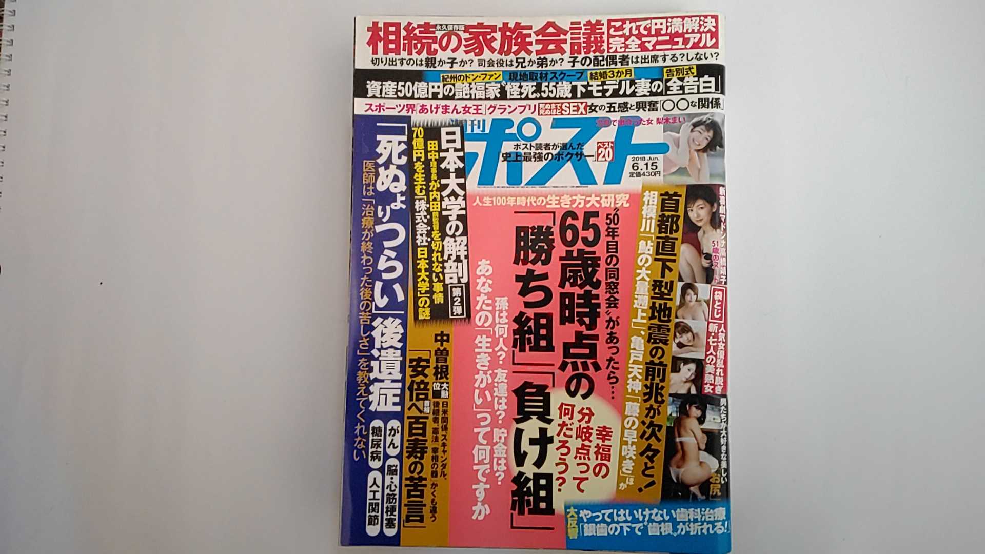 【中古】週刊ポスト 2018年 6/15 号 [雑誌]【午前9時までのご注文で即日弊社より発送！日曜は店休日】