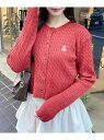 【SALE/13%OFF】INGNI/(W)12Gくま刺繍ケーブルニットCD INGNI イング トップス カーディガン ネイビー グレー ブルー レッド ホワ...