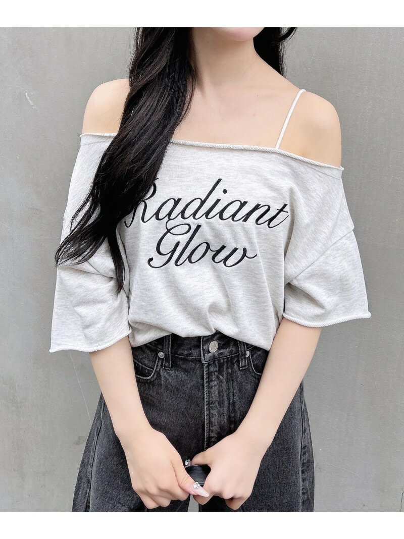 【SALE／44%OFF】ワンショルスウェットロゴトップス INGNI イング トップス カットソー・Tシャツ グレー カーキグリーン【RBA_E】[Rakuten Fashion]のサムネイル