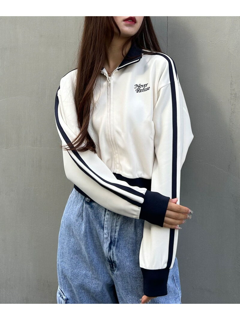 【SALE／23%OFF】サイドライン胸ロゴショートトラックジャージ INGNI イング ジャケット・アウター その他のジャケット・アウター ベージュ ブラック ブルー【RBA_E】[Rakuten Fashion]のサムネイル