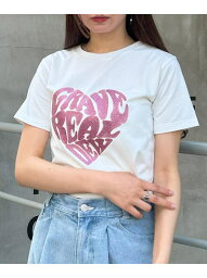 グリッターハートロゴショートT INGNI イング トップス カットソー・Tシャツ ホワイト ブラック ピンク[Rakuten Fashion]