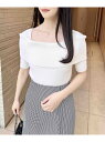 【SALE/25%OFF】【WEB限定】オフショル半袖ニット INGNI イング トップス ニット ブルー ピンク ブラック ホワイト グレー【RBA_E】[R...