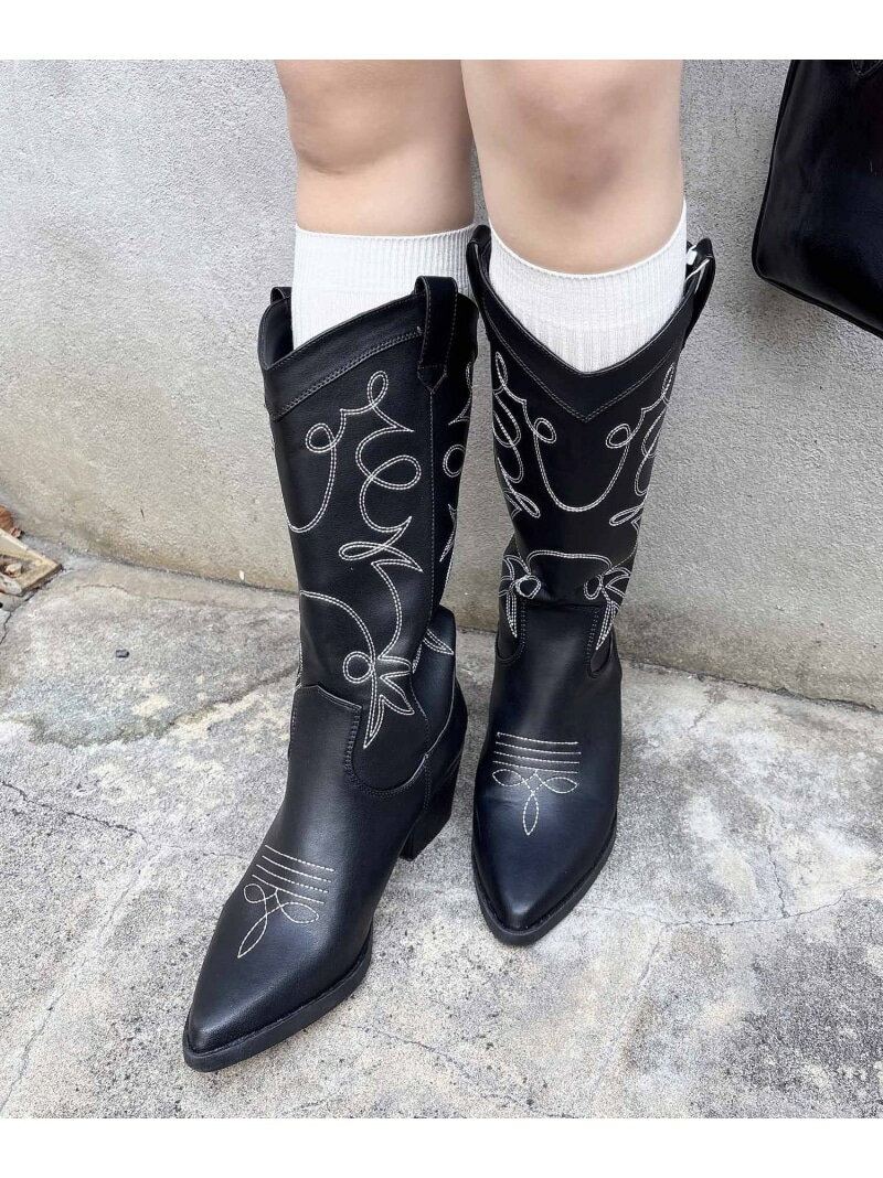 INGNI/(W)ウエスタンブーツ INGNI イング シューズ・靴 ブーツ ブラック ブラウン【送料無料】[Rakuten Fashion]