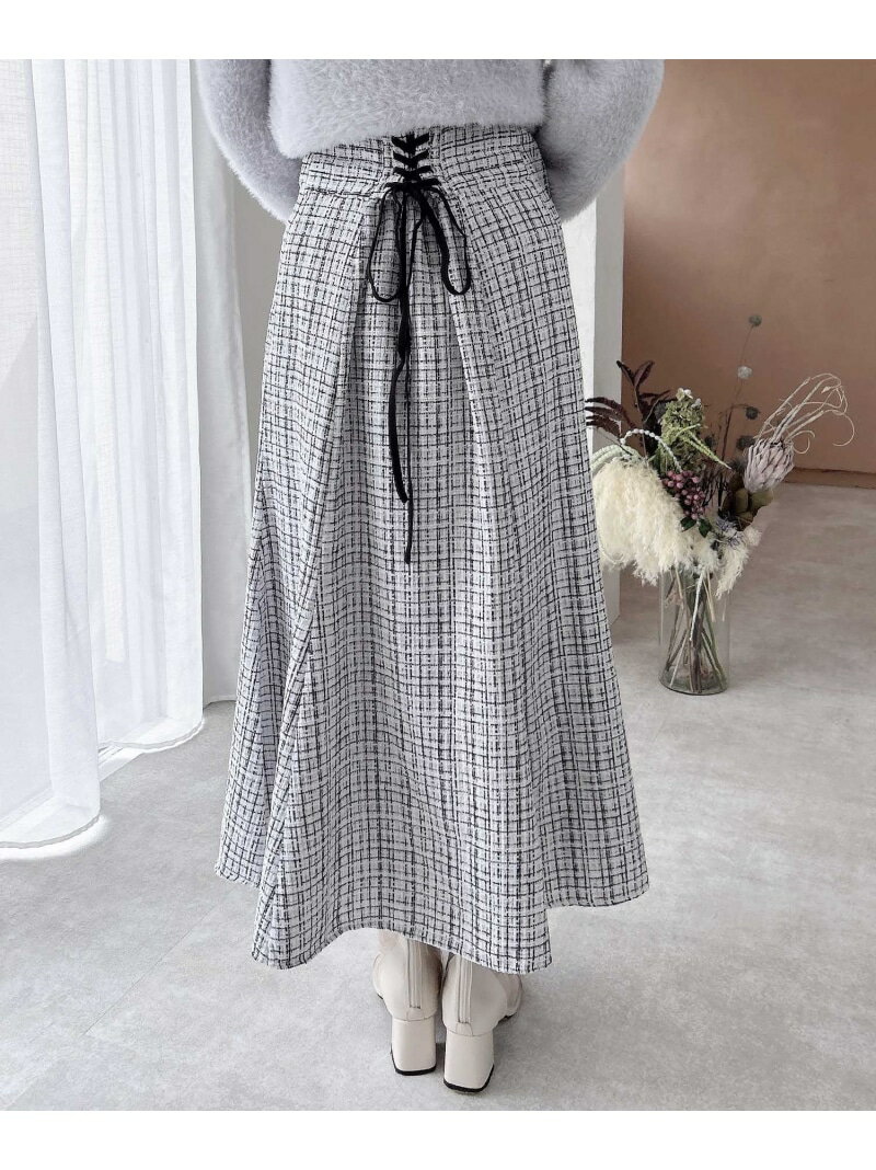 【SALE／10%OFF】【WEB限定】BackレースUPツイードマーメイドスカート INGNI イング スカート ロング・マキシスカート ホワイト ブラック【RBA_E】[Rakuten Fashion]