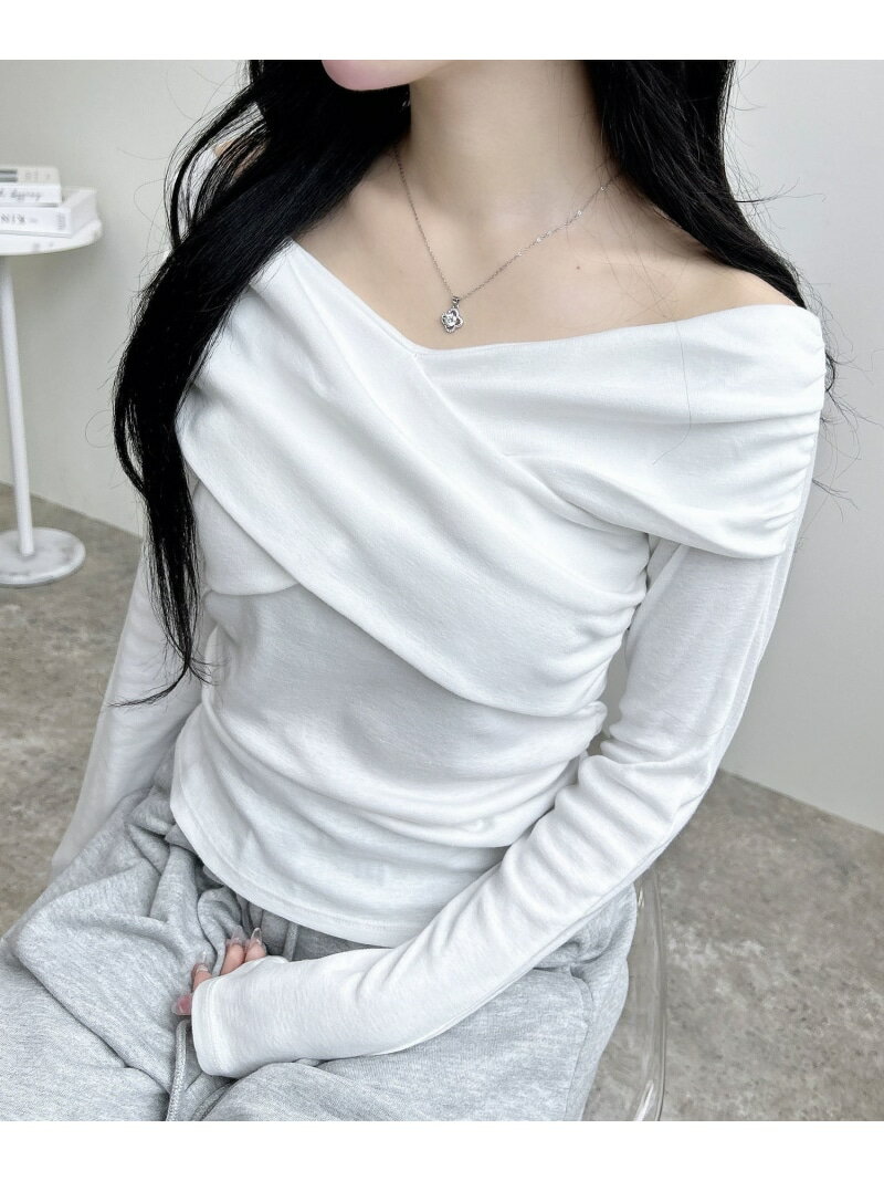 【WEB限定】カシュクールトップス INGNI イング トップス カットソー・Tシャツ ブラック ホワイト ピンク グレー[Rakuten Fashion]